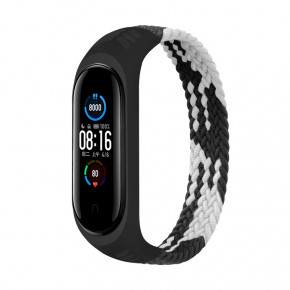  Elastic Nylon Style BeCover  Xiaomi Mi Smart Band 5 / Mi Smart Band 6 (Size S) Black-White (706136)