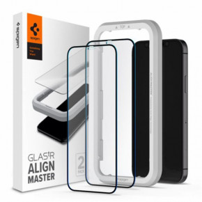   Spigen  iPhone 12 Pro Max Glas tR ALM FC Black (2Pack) (AGL01792)