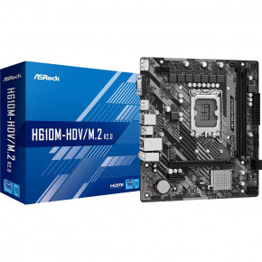  ' ASRock H610M-HDV/M.2 R2.0 (1700/H610, 2*DDR4, 1xPCIex16, HDMI/DVI/VGA, 4xSATA, M.2, GLan, 7.1ch,mATX (H610M-HDV/M.2 R2.0) 6