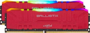  Micron Crucial DDR4 3000 32GB KIT (16GBx2) Ballistix RGB Red (BL2K16G30C15U4RL)