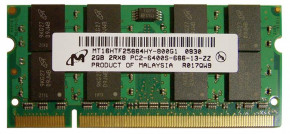   Micron SO-DIMM 2GB/800 DDR2 (MT16HTF25664HY-800G1) Refurbished