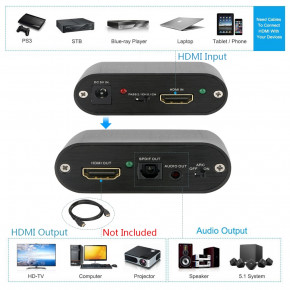   U&P Audio Extractor HDMI - HDMI / AUDIO Black (WAZ-HDARC-BK) 4