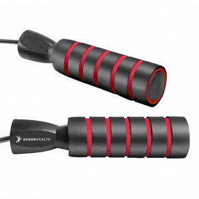      4yourhealth 2.5m. Premium Jump Rope 2471 Black-Red 5