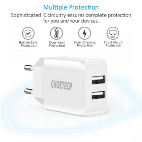   Choetech 2xUSB 5V/2A (C0030EU-WH) 4