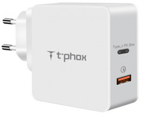    T-phox Type-C PD 30 + QC 3.0 18 (2USB3A) White (Apace Wall 48W (W))