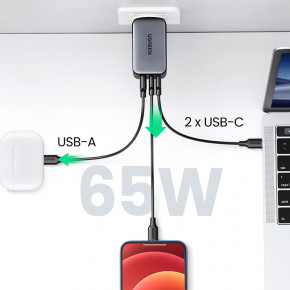   3xUSB 65W GAN (USB-A+2*USB-C) Tech Fast Charger CD244 Ugreen ѳ (10335) 5