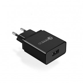   1xUSB 18W (USB A QC 3.0) Fast Charger Black CD122 Ugreen (70273)