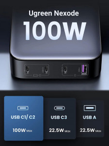   4xUSB 100W (3xType-C+USB A QC3) GAN Charger Nexode Series  CD328 Ugreen (90928) 7