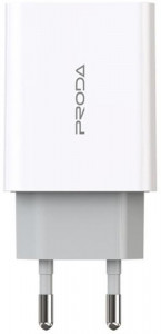    Proda PD-A28i (2USB 2.4A) White (PD-A28i-WH) +  Ligthtning 3