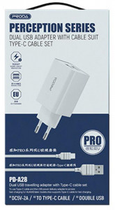    Proda PD-A28i (2USB 2.4A) White (PD-A28i-WH) +  Ligthtning 6