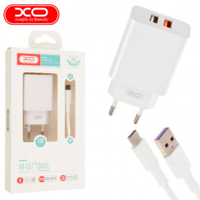    XO L67 QC3.0 2USB 18W Type-C white 3