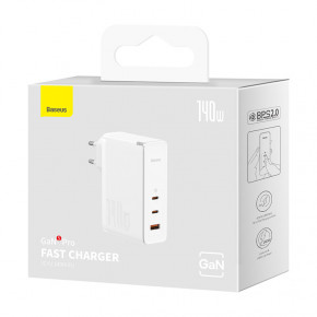    Baseus GaN5 Pro 3 , USB + Type-C 140W  +  Baseus Superior Type-C to Type-C 240W(48V/5A)  (CCGP100202) 9