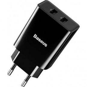    Baseus Speed Mini QC Dual U Quick Charger (QC3.0, 18W, 2USB) Black