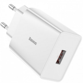    Baseus Speed Mini QC single U Quick Charger (QC3.0, 18W, 1USB) White