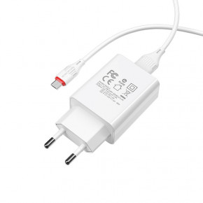    Borofone BA21A Long journey single port QC3.0 charger set(Micro) White (BA21AMW) 3