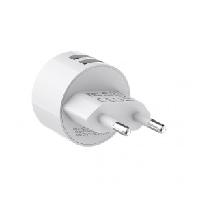    Borofone BA23A Brilliant dual port charger set (Type-C White (BA23ACW) 3