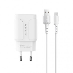    Borofone BA37A Speedy dual port charger(Micro) White (BA37AMW) 3