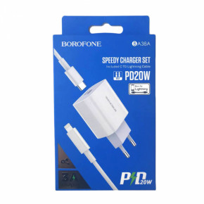    Borofone BA38A Plus Speedy PD20W charger set White (BA38AW) 3