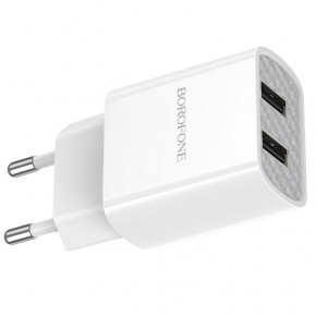   Borofone BA53A Powerway dual port charger White (BA53AW)