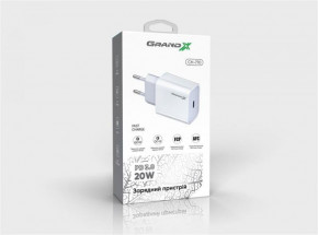   Grand-X (1xUSB-C 20W) QC4.0, PD 3.0, FCP, AFC White (CH-770) 6