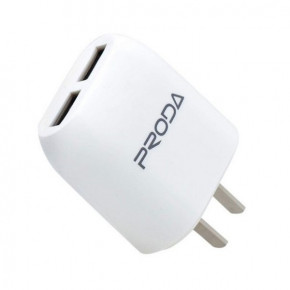   Proda RP-U21 Flat (2USB 2.1) 220V    (CN) White (2000700002531)