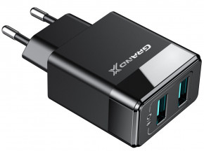   Grand-X 2USB 2.4A Black (CH-50)