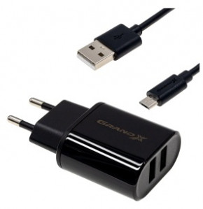    Grand-X 1USB 2.1A Black (CH15LTB) + cable Lightning