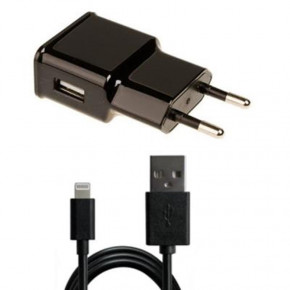    Grand-X 1USB 1A Black (CH765LTB) + cable Lightning