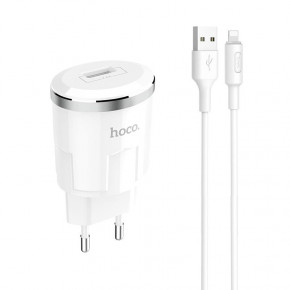    1USB Hoco C37A + Cable Lightning 2.4A White