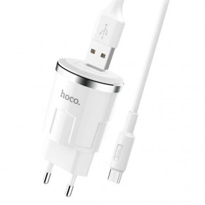    1USB Hoco C37A + Cable MicroUSB 2.4A White