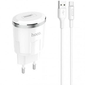    1USB Hoco C37A + Cable Type-C 2.4A White