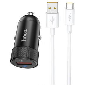    1USB Hoco Z32A QC 3.0 + cable USB-Type-C 4A Black