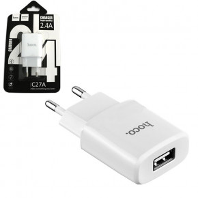    Hoco 27A 1USB 2.4A white 5