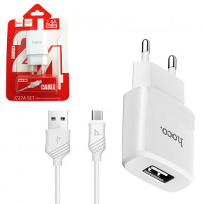    Hoco 27A 1USB 2.4A micro-USB white 5