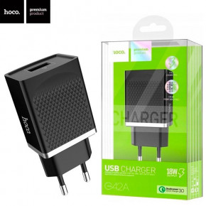    Hoco C42A QC3.0 1USB black 5