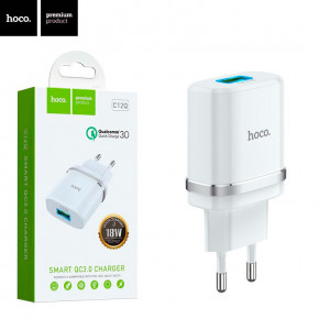    Hoco C12Q Smart QC3.0 1USB 3A white 4