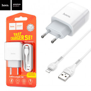    Hoco C72A 1USB 2.1A Lightning white 5