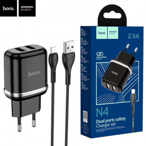    Hoco N4 2USB 2.4A Lightning black 6