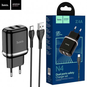    Hoco N4 2USB 2.4A Type-C black 5