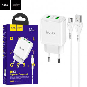    Hoco N6 QC3.0 2USB 3.0A Type-C white 5