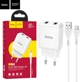    Hoco N7 2USB 2.1A micro-USB white 5