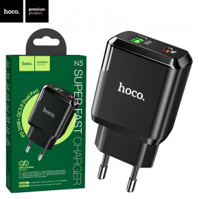    Hoco N5 PD 20W QC3.0 1USB 3.0A black 5