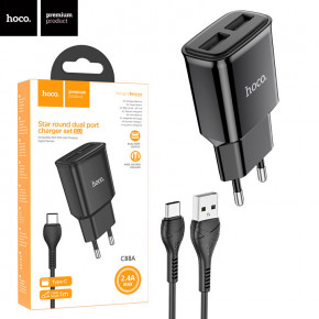    Hoco C88A 2USB 2.4A Type-C black 5