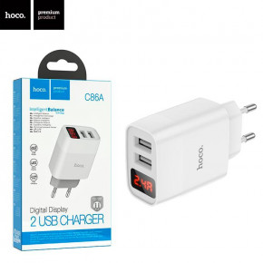    Hoco C86A 2USB 2.4A white 5