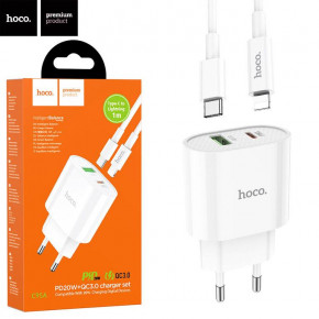    Hoco C95A PD20W QC3.0 1USB 3A Type-C- Lightning white 5