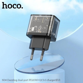    Hoco N34 Dazzling dual-port Black (6931474799166) 8