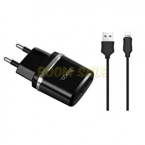   Hoco C12 + Lightning  2 USB 2.4A Black