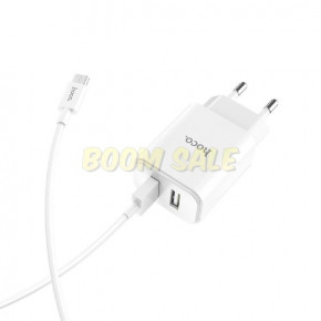   Hoco C62A + Micro  2 USB 2.4A White