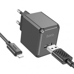  Hoco CS11A (1USB) + Lightning Black 3