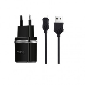   Hoco Lightning cable C12 2USB Black